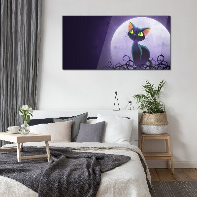 Cats in the moonlight Glass art print