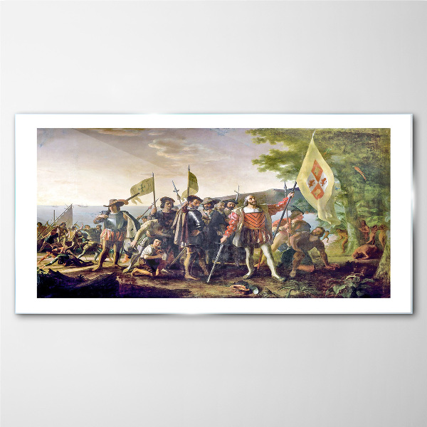 Conquest of the New World Wall art on glass
