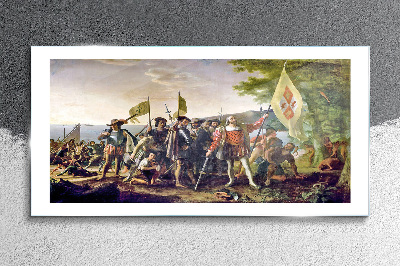Conquest of the New World Wall art on glass