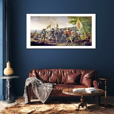 Conquest of the New World Wall art on glass