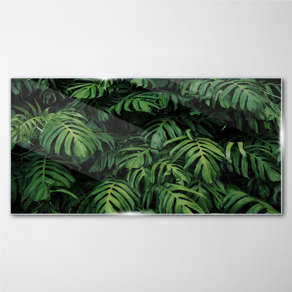 Green jungle Wall art on glass