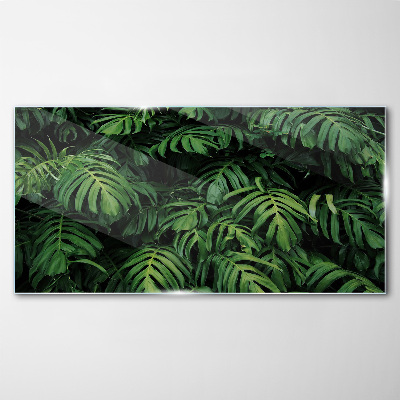 Green jungle Wall art on glass