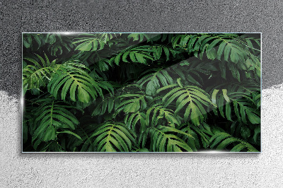 Green jungle Wall art on glass