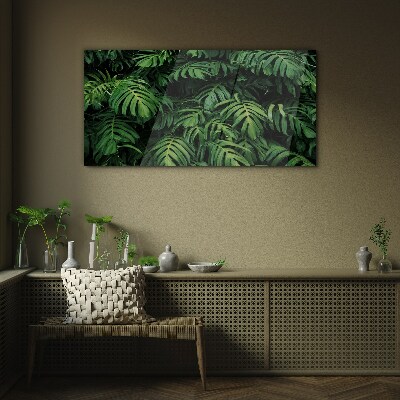 Green jungle Wall art on glass