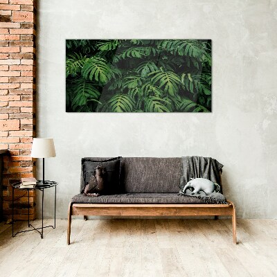 Green jungle Wall art on glass