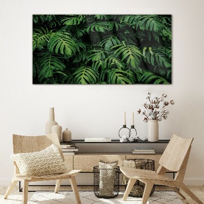 Green jungle Wall art on glass