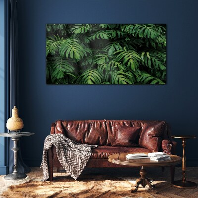 Green jungle Wall art on glass