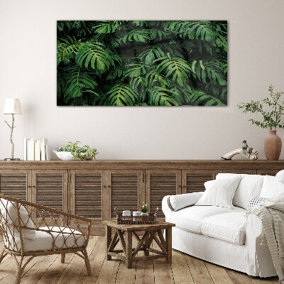 Green jungle Wall art on glass