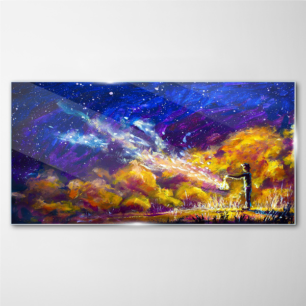 A cosmic vision of creativity Wall art on glass