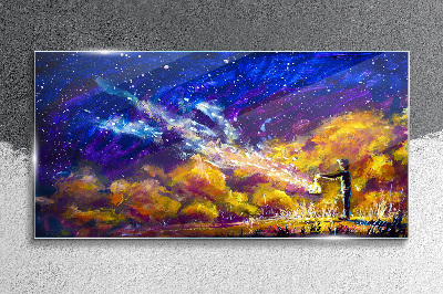 A cosmic vision of creativity Wall art on glass