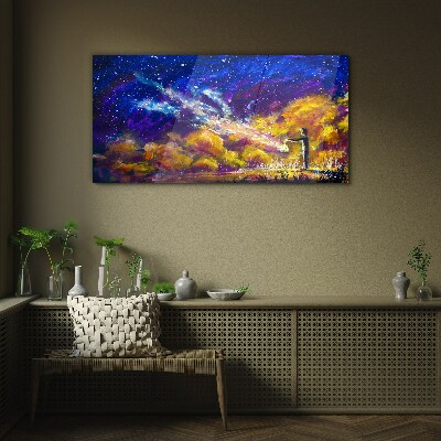 A cosmic vision of creativity Wall art on glass