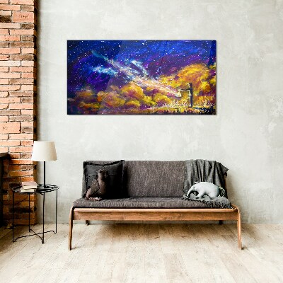 A cosmic vision of creativity Wall art on glass