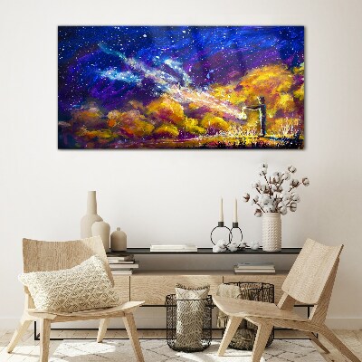 A cosmic vision of creativity Wall art on glass