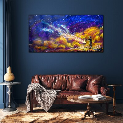 A cosmic vision of creativity Wall art on glass