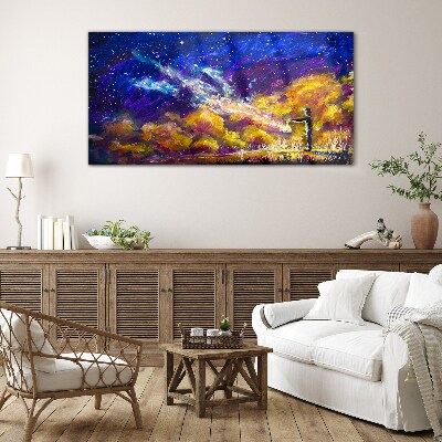 A cosmic vision of creativity Wall art on glass