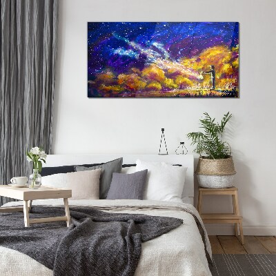 A cosmic vision of creativity Wall art on glass