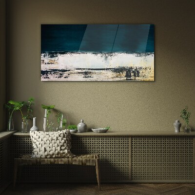 A calm horizon in shades of blue Glass art print