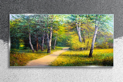 A quiet path in the forest Glass art print