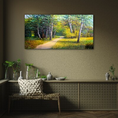 A quiet path in the forest Glass art print