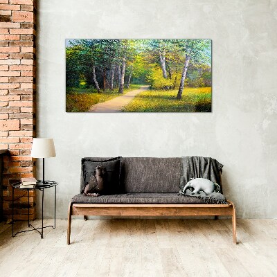 A quiet path in the forest Glass art print