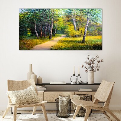 A quiet path in the forest Glass art print