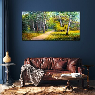 A quiet path in the forest Glass art print