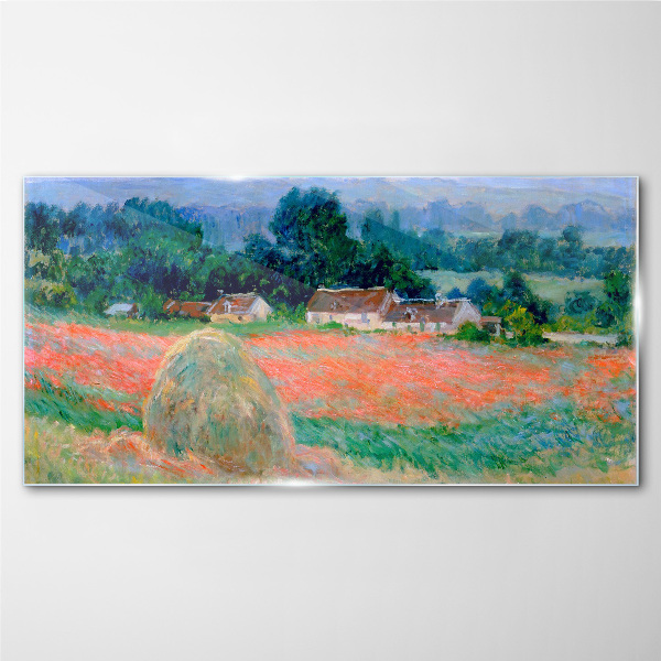 Haystack at Giverny Claude Monet Wall art on glass