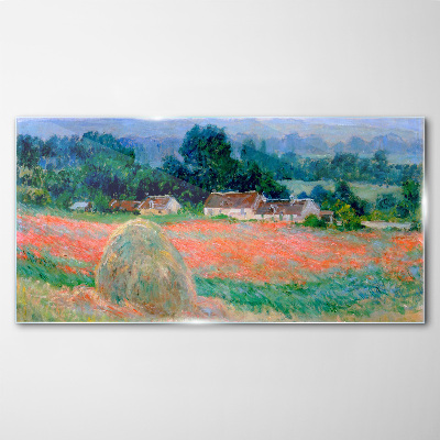 Haystack at Giverny Claude Monet Wall art on glass