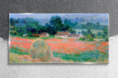 Haystack at Giverny Claude Monet Wall art on glass