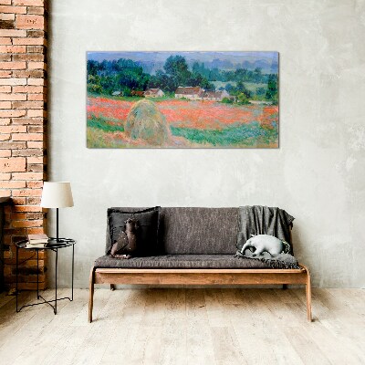 Haystack at Giverny Claude Monet Wall art on glass