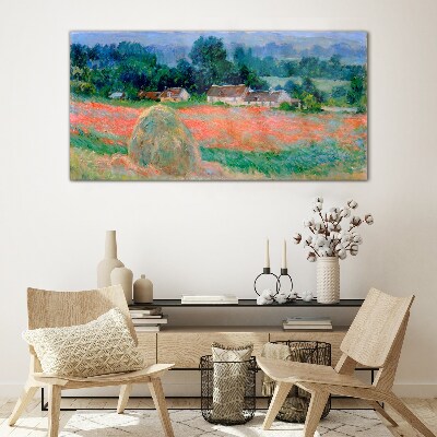 Haystack at Giverny Claude Monet Wall art on glass