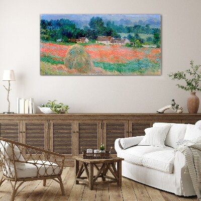 Haystack at Giverny Claude Monet Wall art on glass