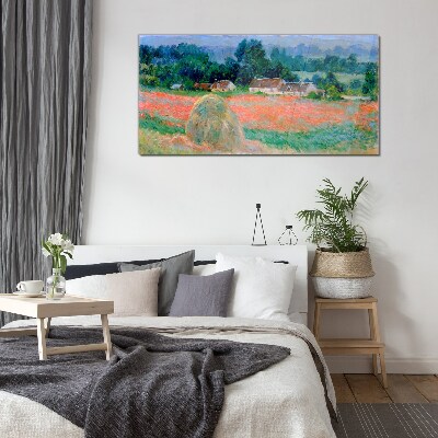 Haystack at Giverny Claude Monet Wall art on glass