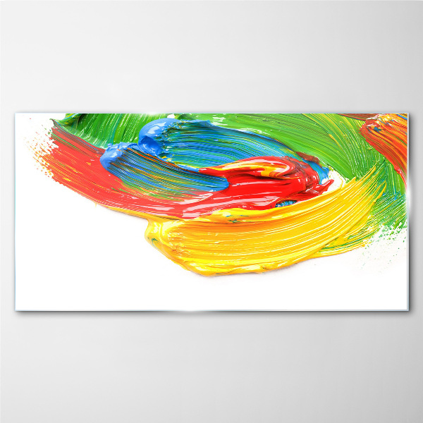 Colorful paint swirl Glass art print