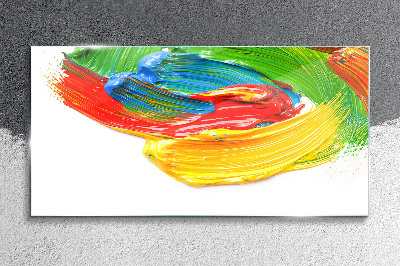Colorful paint swirl Glass art print