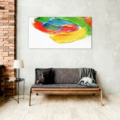 Colorful paint swirl Glass art print