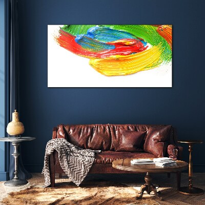 Colorful paint swirl Glass art print