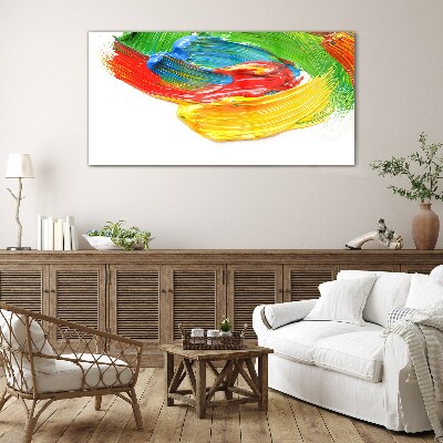 Colorful paint swirl Glass art print