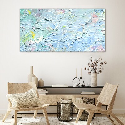 Pastel waves of emotions Wall art on glass
