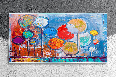 Colorful trees in the wind Glass art print