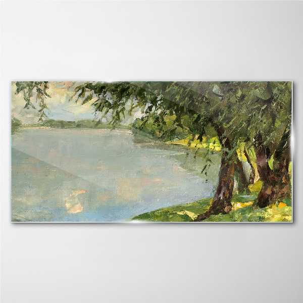 Peace by the river Glass art print