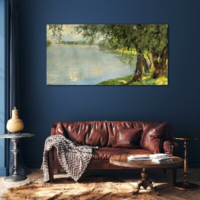 Peace by the river Glass art print