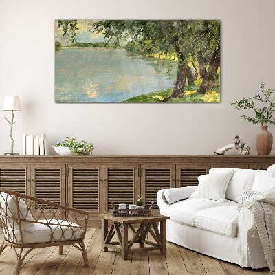 Peace by the river Glass art print
