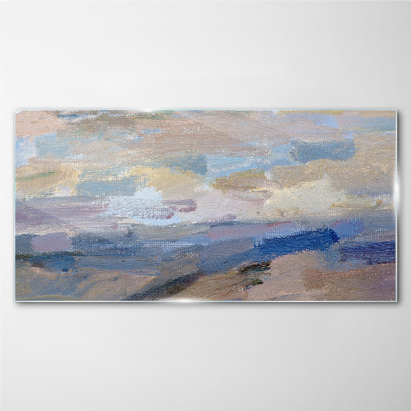 Peaceful sky over the sea Glass art print