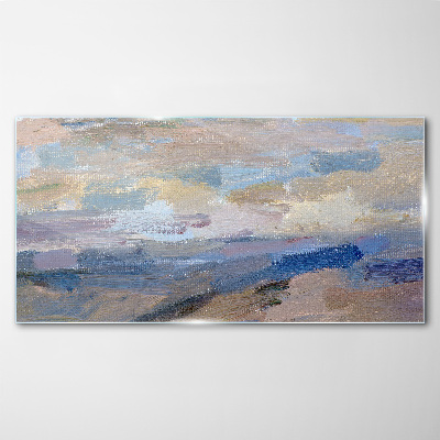 Peaceful sky over the sea Glass art print
