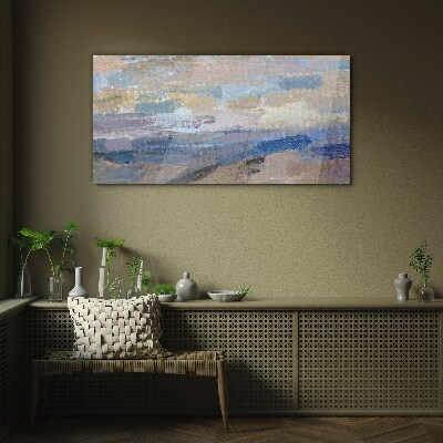 Peaceful sky over the sea Glass art print