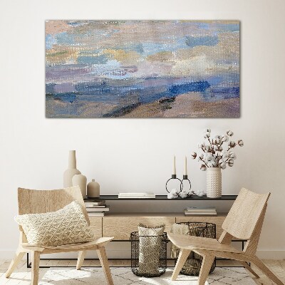 Peaceful sky over the sea Glass art print