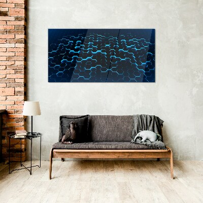 Hexagon pattern Glass Wall Art