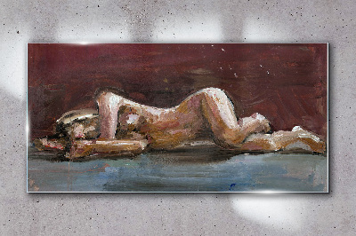 Abstraction women anatomy Glass Wall Art