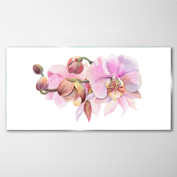Orchid in pastel shades Glass art print